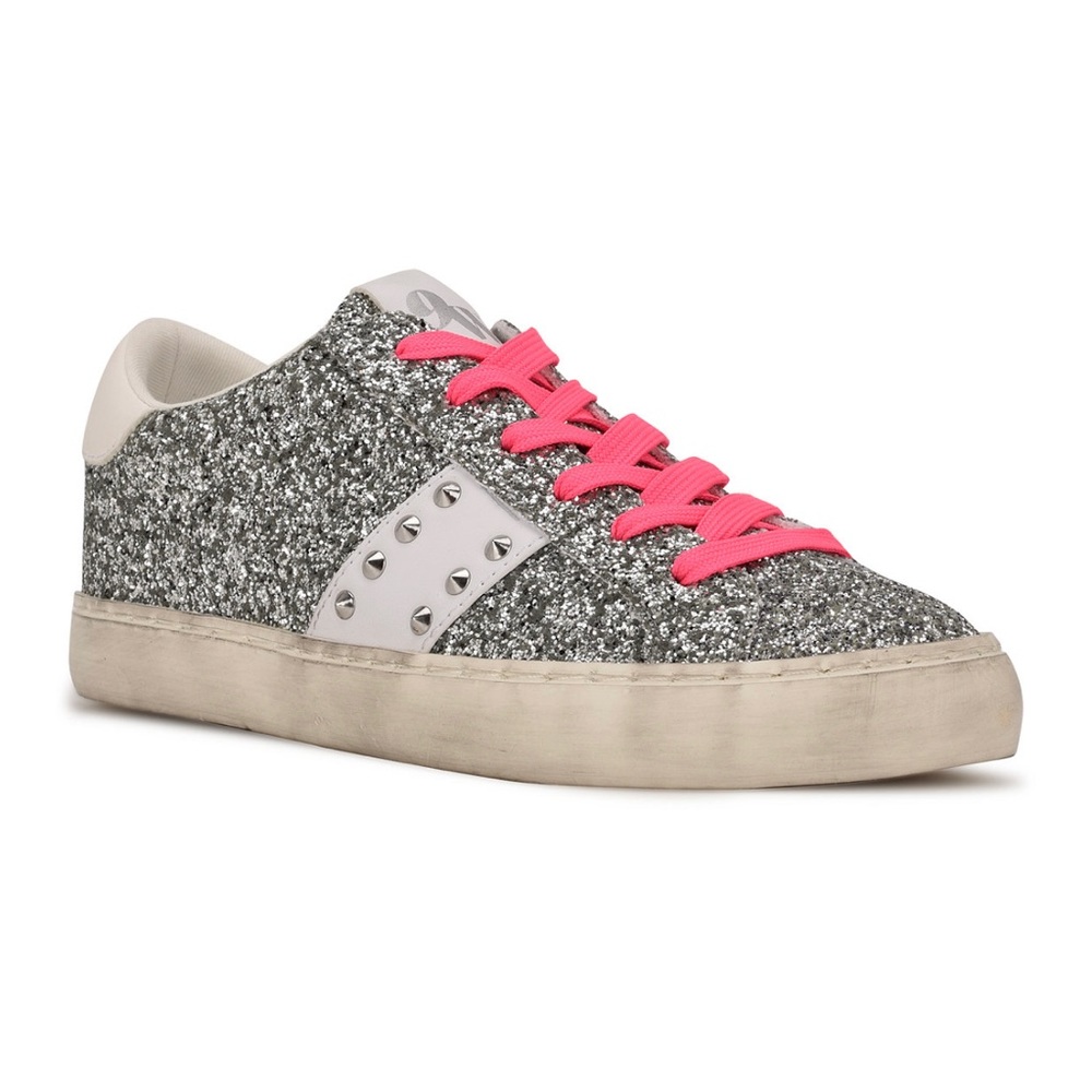 Nine West Glitter Studded Sneakers - Size 6.5